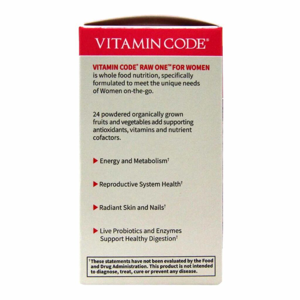 Garden of Life Vitamin Code RAW One Mulheres Multivitamínico Vegano 30 Cápsulas - Imagem 4