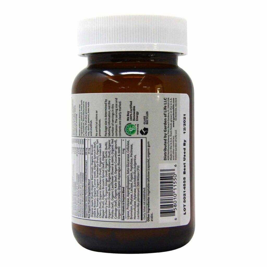 Garden of Life Vitamin Code RAW One Mulheres Multivitamínico Vegano 30 Cápsulas - Imagem 8