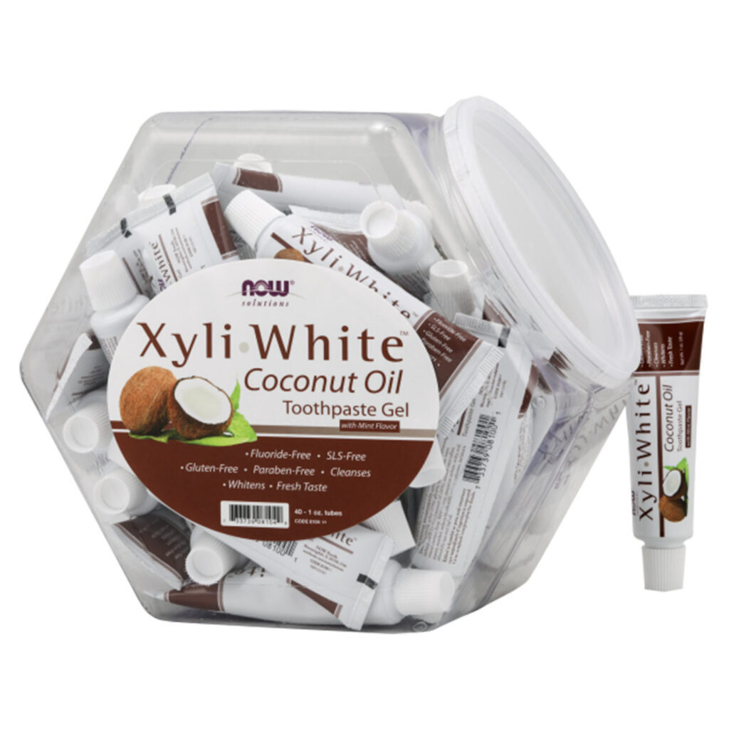 Now Foods Xyliwhite Pasta de Dente com Óleo de Coco e Xilitol - 40 Tubos de 28.35g