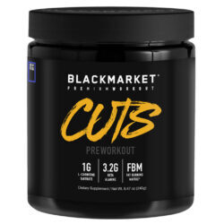 Blackmarket CUTS Pré-treino Razz Azul - 30 Porções: Energia e Foco Máximos para Seu Treino