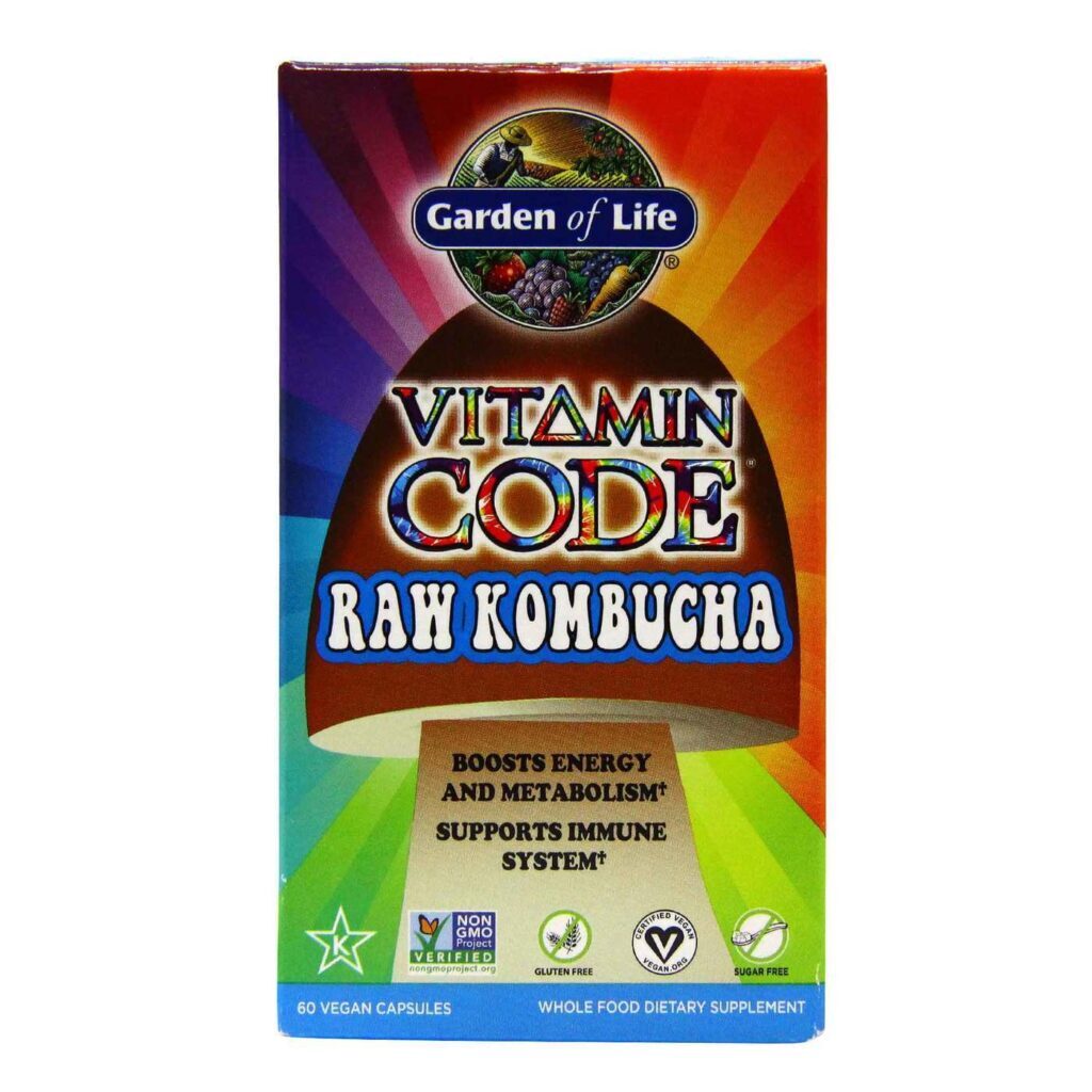 Garden of Life Vitamin Code Kombucha RAW - 60 Cápsulas para Saúde Intestinal