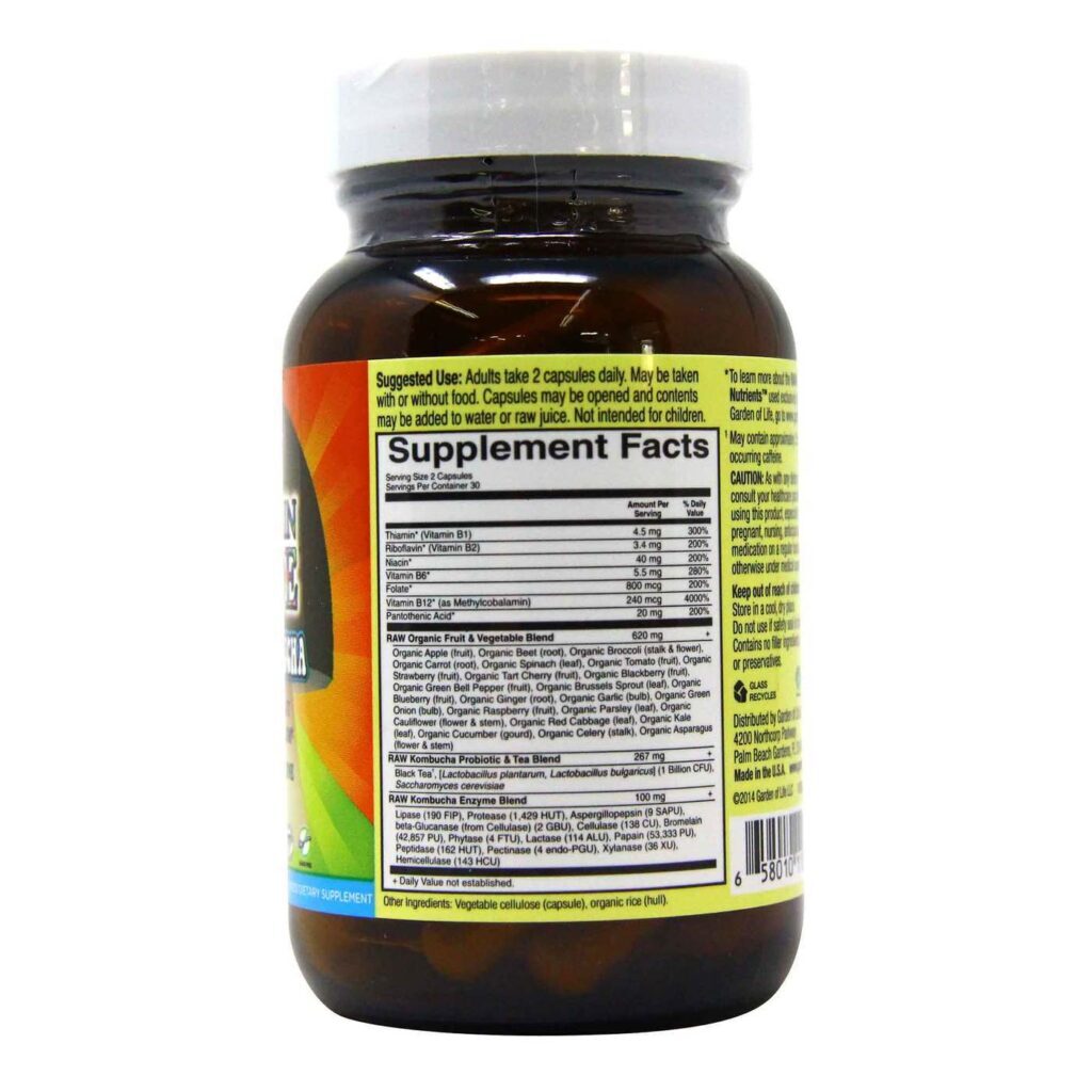 Garden of Life Vitamin Code Kombucha RAW - 60 Cápsulas para Saúde Intestinal - Imagem 6