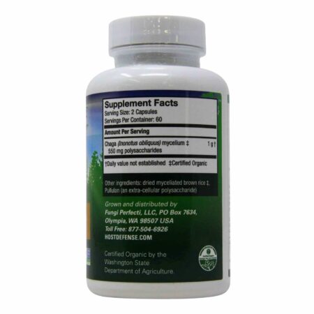 Host Defense, Chaga Antioxidante e Suporte de DNA - 120 Cápsulas Vegetarianas - Image 6