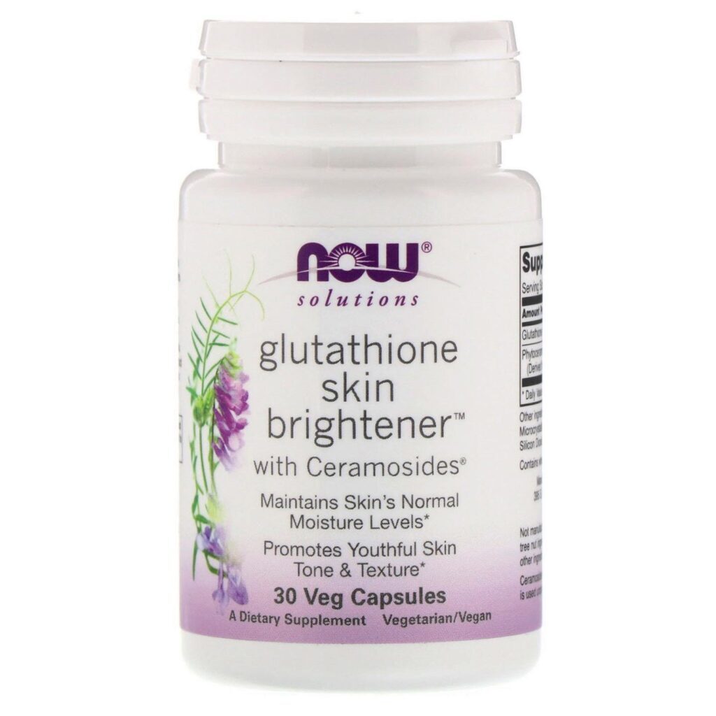 Now Foods Glutationa com Ceramosides 30 Cápsulas Vegetarianas - Clareamento Natural da Pele
