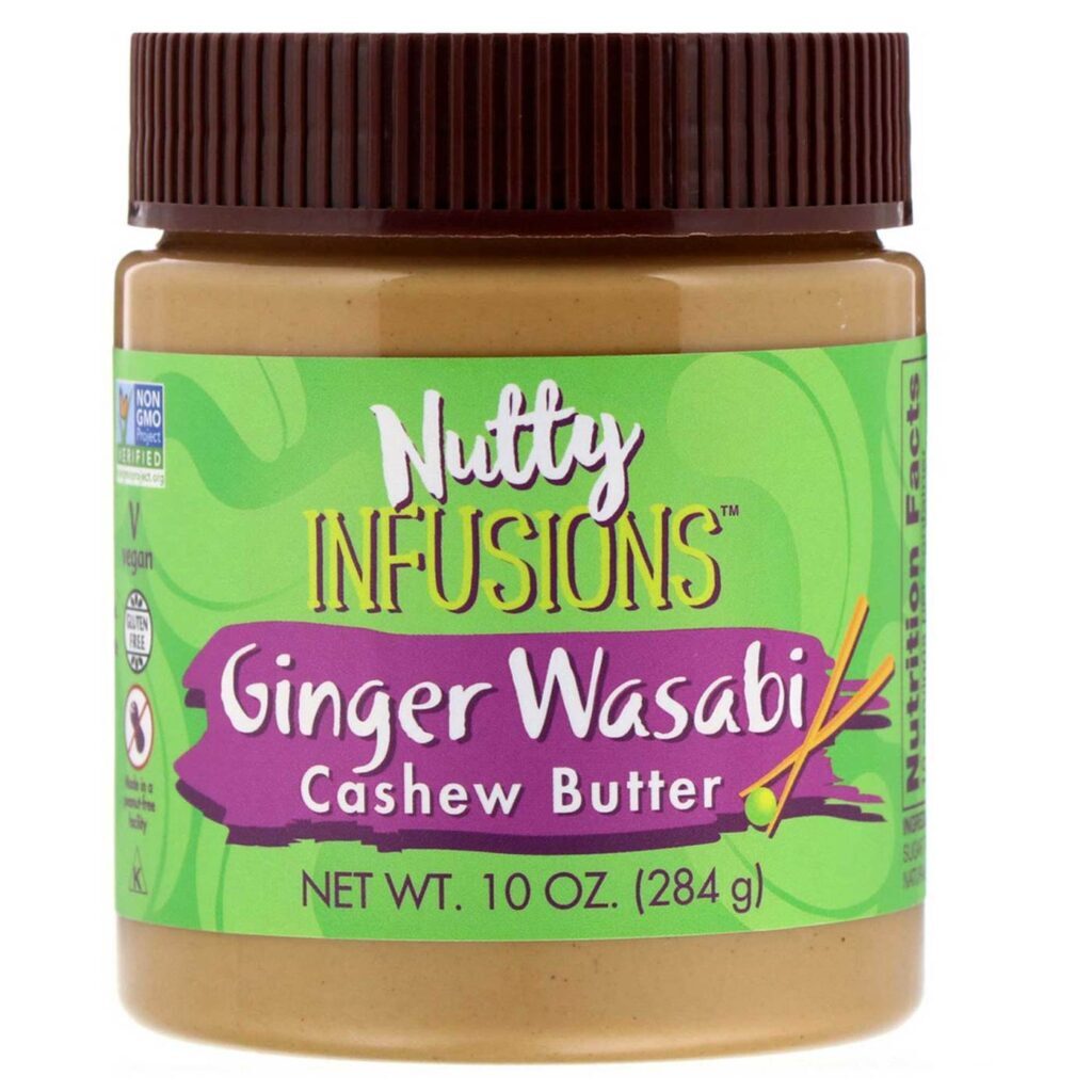 Now Foods Nutty Infusions Manteiga de Caju Gengibre Wasabi - 284g | Sabor Exótico e Nutrição