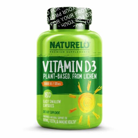 NATURELO, Vitamina D3 Líquen - 180 Cápsules Fáceis de Engolir