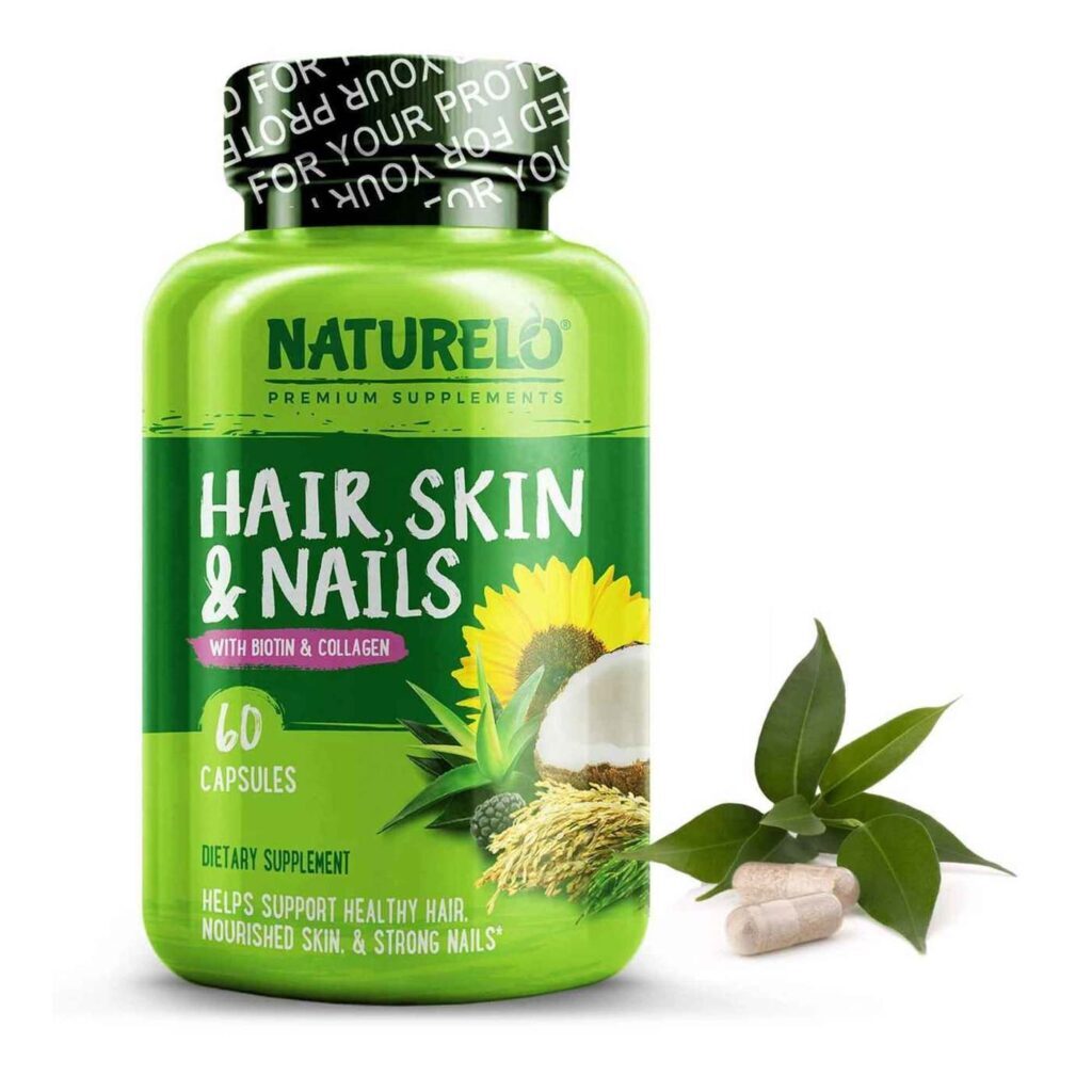 NATURELO Cabelo Pele e Unhas 60 Cápsulas com Biotina e Colágeno