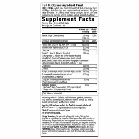 Irwin Naturals Modelador de Corpo BCAA 60 Cápsulas em Gel: Metabolismo e Energia Turbo - Imagem 2