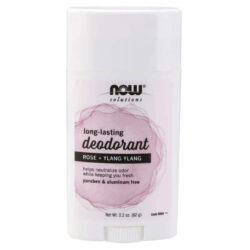 Now Foods Desodorante Longa Duração Stick Rosa + Ylang Ylang 62g - Controle do Odor Natural
