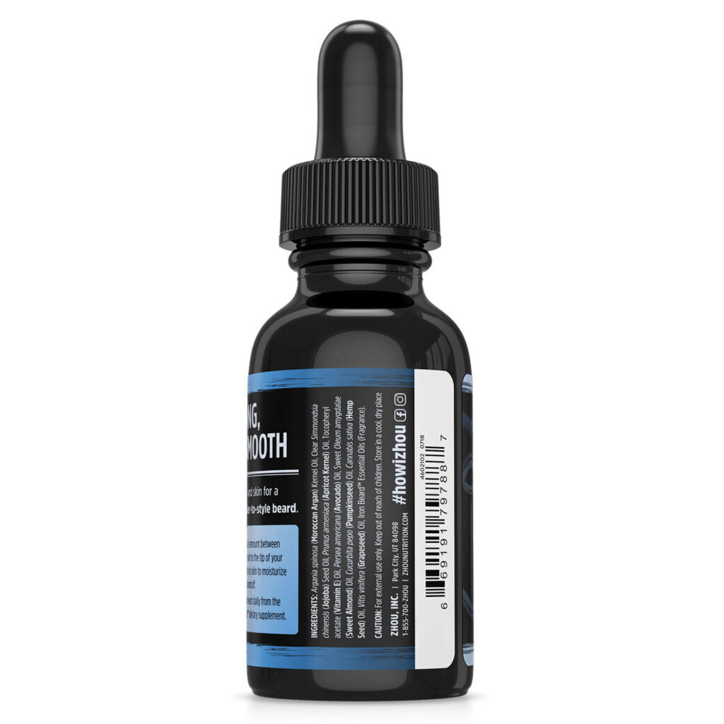 Zhou Barba de Ferro Macio e Brilho Óleo de Barba - Cedro e Sândalo - 30ml - Imagem 3