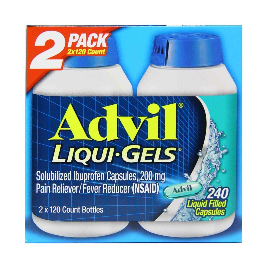 Advil Ibuprofeno Liqui-Gels: Alívio Rápido para Dores - 2 Frascos com 120 Cápsulas (240 Cápsulas Líquidas Totais)