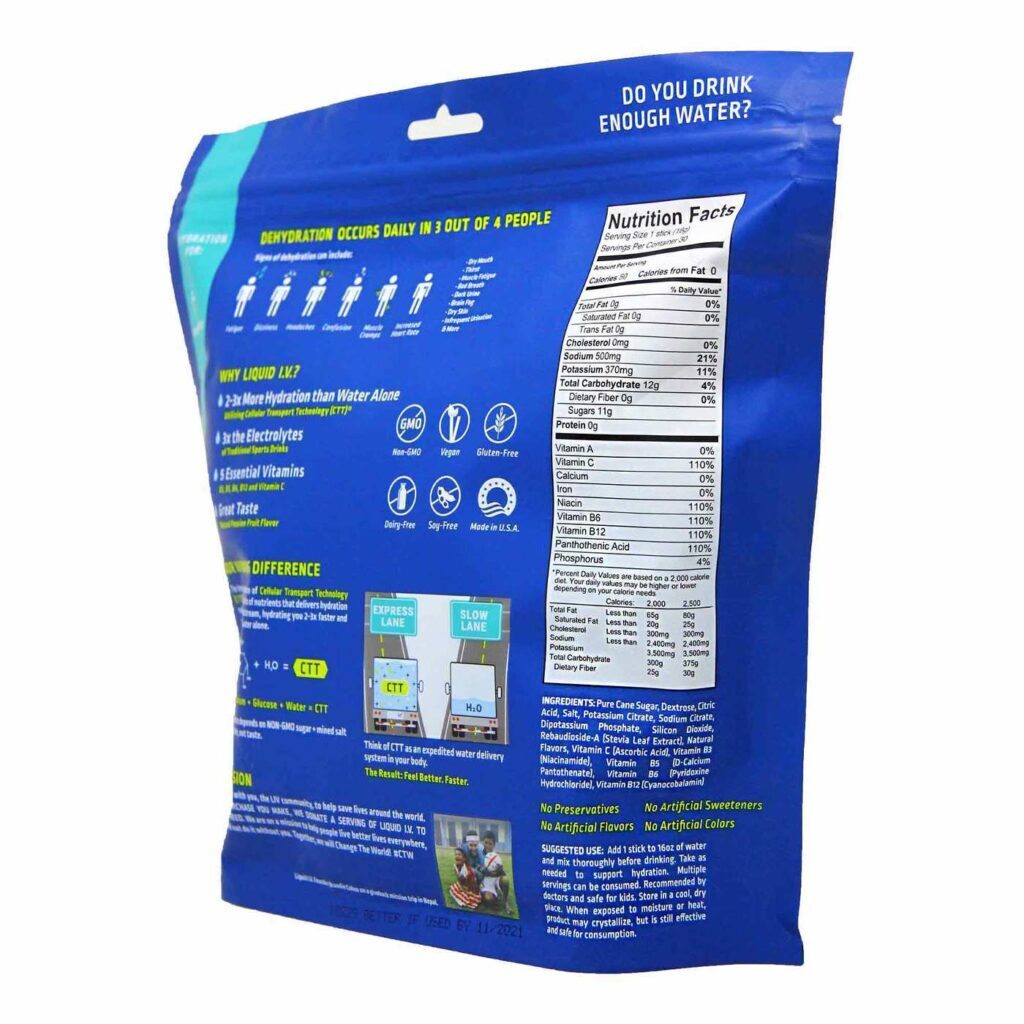 Liquid IV Multiplicador de Hidratação com Eletrólitos Sabor Maracujá - 30 Pacotes - Imagem 4