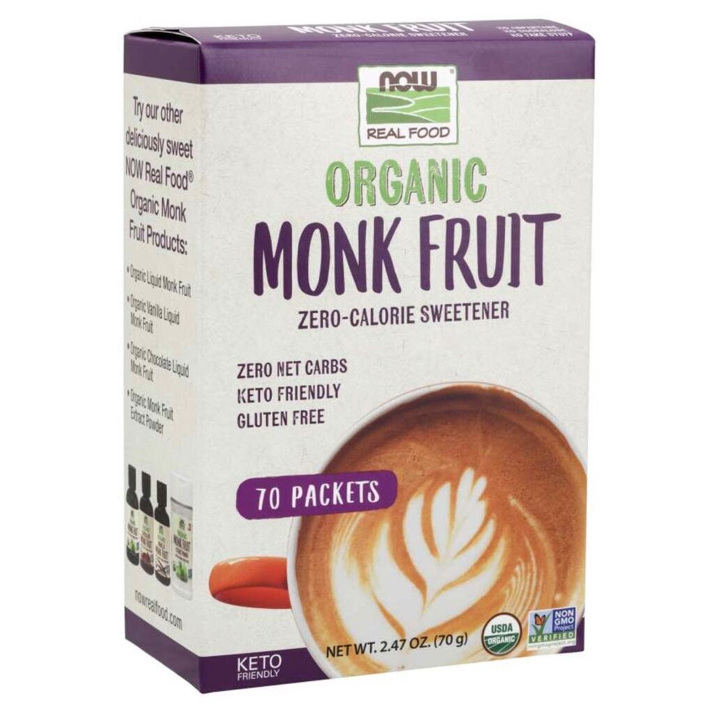 Now Foods Fruta do Monge Orgânica - Adoçante Natural 70 Pacotes