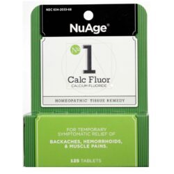 NuAge Homeopathic Remedies Fluoreto de Cálcio 125 Tabletes para Bem-Estar Ósseo e Dental