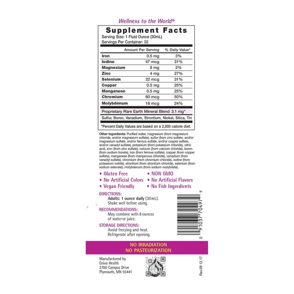 Eniva Trace Multi Minerals 960 ml: Minerais Essenciais para o Bem-Estar no Brasil - Imagem 2
