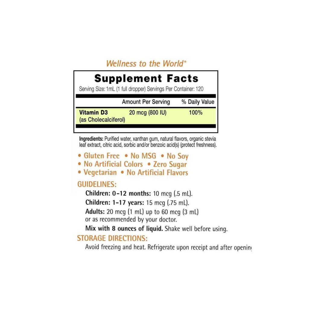 Eniva Vitamin D3 Concentrado Líquido - 120 ml (4 fl oz) - Imunidade e Saúde Óssea - Imagem 2