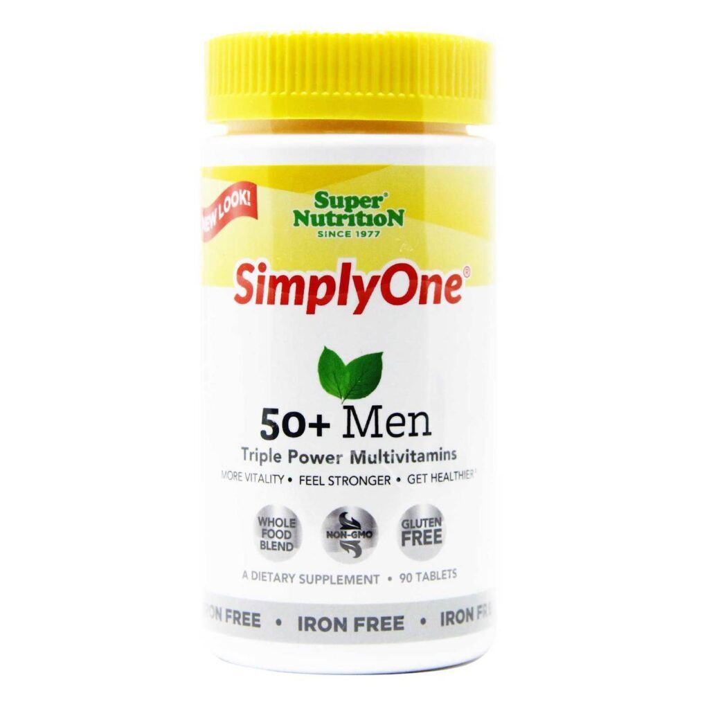 Super Nutrition SimplyOne 50+ Men Iron-Free - 90 Comprimidos: Vitalidade e Saúde para Homens Acima de 50 Anos