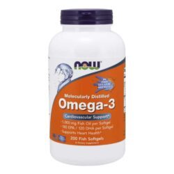 Now Foods Ômega-3 Destilado Molecularmente - 200 Cápsulas Gel de Peixe Puro