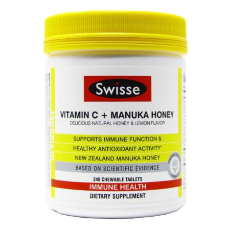 Swisse Ultiboost, Vitamina C + Mel Manuka - 240 Comprimidos Mastigáveis