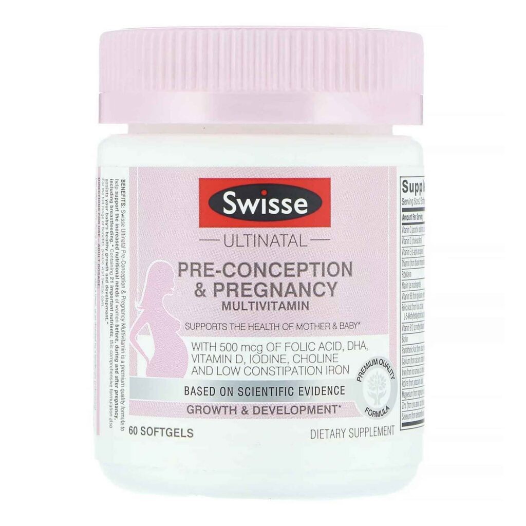 Swisse Ultinatal: Multivitamínico Pré-concepção e Gravidez 60 Cápsulas Gel