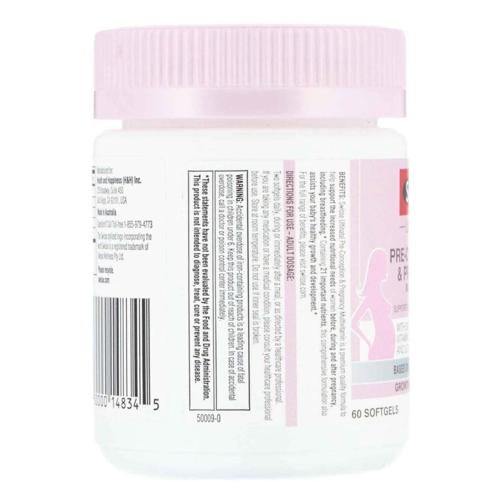 Swisse Ultinatal: Multivitamínico Pré-concepção e Gravidez 60 Cápsulas Gel - Imagem 2