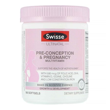 Swisse, Ultinatal Multivitamínico Pré-Concepção e Gravidez - 180 Cápsulas em Gel