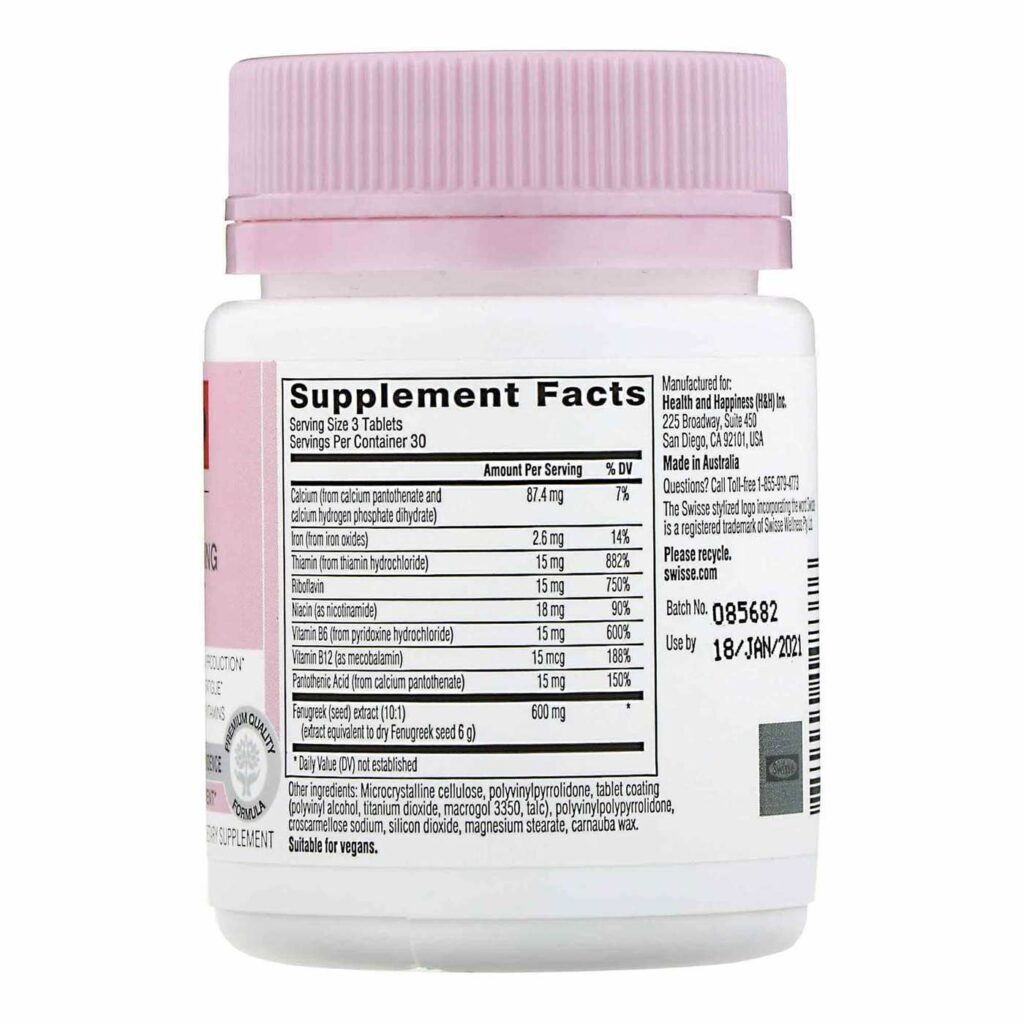 Swisse Ultinatal Suporte da Amamentação: Nutrição Essencial para Lactantes - 90 Tabletes - Imagem 2