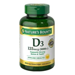 Nature's Bounty Vitamina D3 125mcg (5000 UI) - 400 Cápsulas Gel Liberação Rápida