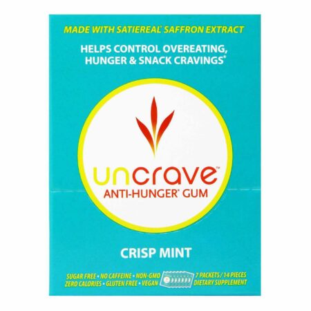 Uncrave - Goma Anti Fome Sabor Menta Crocante - 7 Pacotes / 14 peças