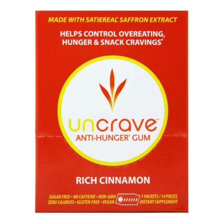 Uncrave - Goma Anti Fome Sabor Canela - 7 Pacotes / 14 Peças