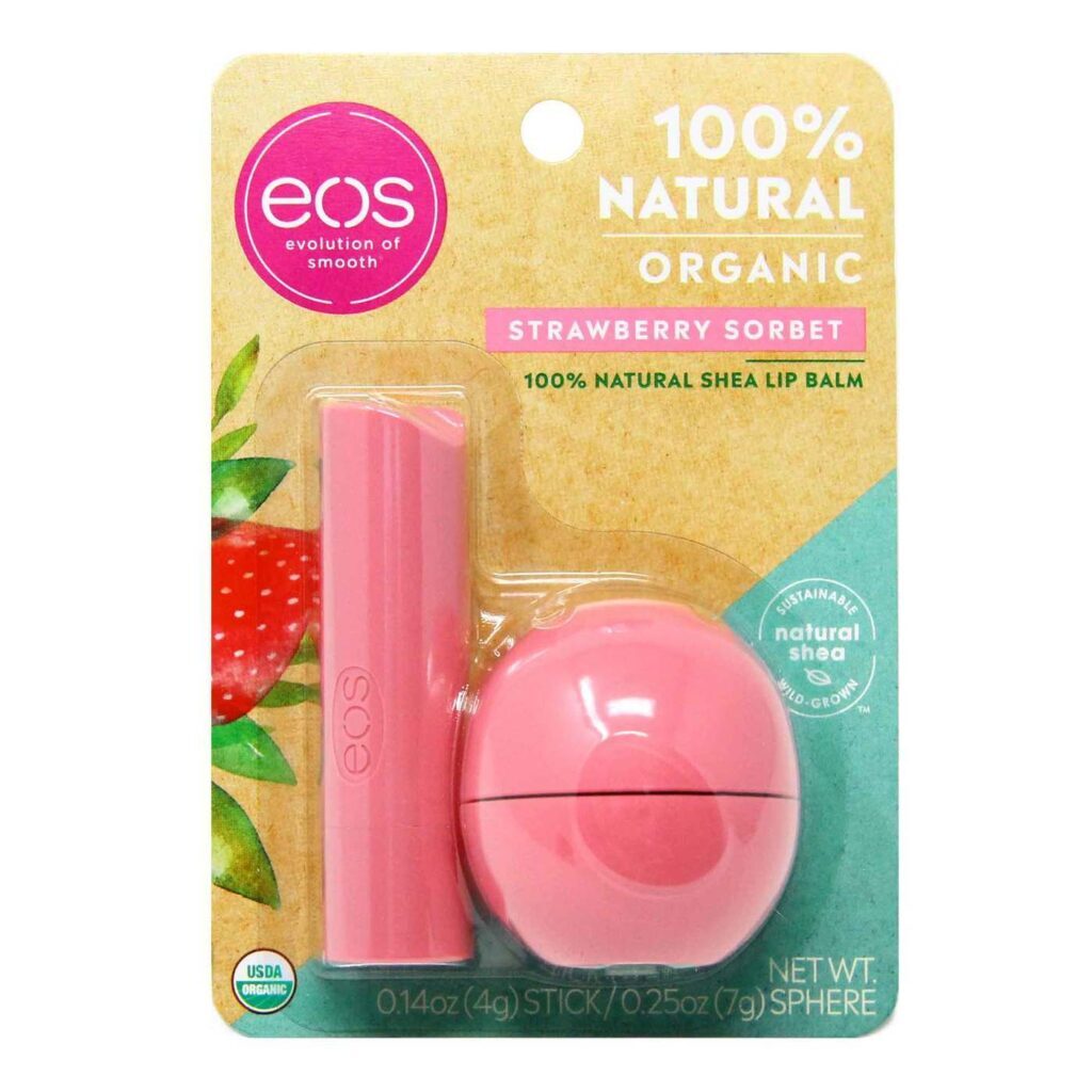 EOS Hidratante Labial Sorbet de Morango - 2 Unidades - Cuidado e Proteção Intensa - Imagem 2