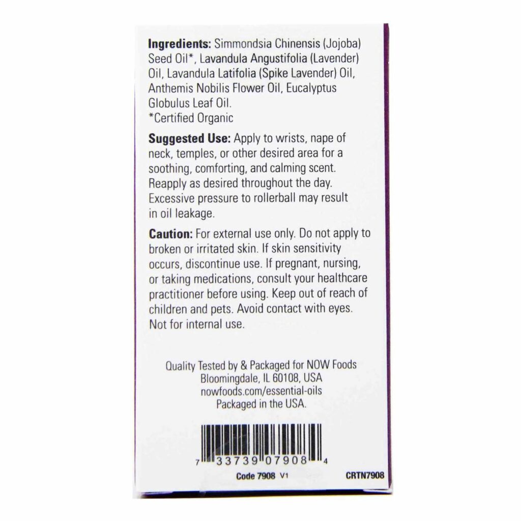 Now Foods Óleo Essencial para Tranquilizar - Alívio da Cabeça 10 mL - Imagem 3