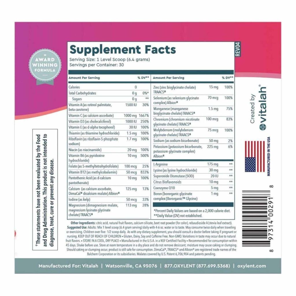Oxylent Bebida 5 em 1 Multivitamínico - Suplemento com 30 Porções para Vitalidade - Imagem 3