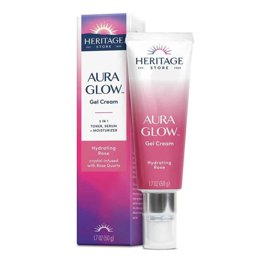 Aura Glow™ Gel Creme Hidratante Rosa Heritage Store 50g - Pele Radiante