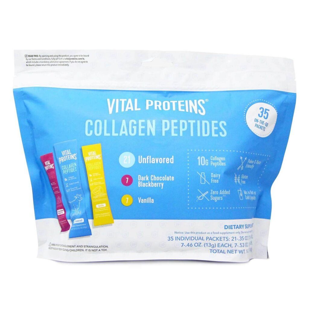 Vital Proteins Peptídeos de Colágeno - 35 Sachês Individuais para a Pele, Articulações e Cabelos
