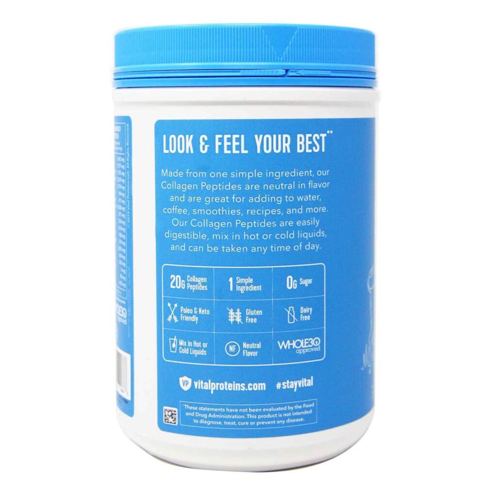 Vital Proteins Colágeno Hidrolisado Sabor Neutro - 680g (24 oz) - Imagem 2
