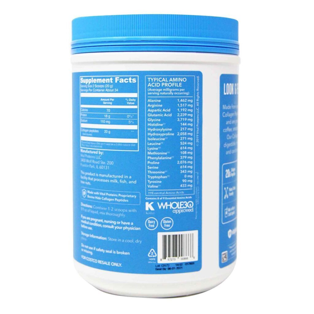 Vital Proteins Colágeno Hidrolisado Sabor Neutro - 680g (24 oz) - Imagem 4