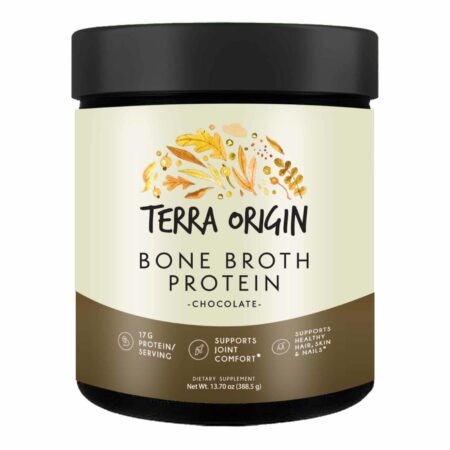 Terra Origin, Proteína e Colágeno de Caldo Ósseo - Sabor de Chocolate - 13.70 oz (388,5 g)