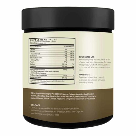 Terra Origin, Proteína e Colágeno de Caldo Ósseo - Sabor de Chocolate - 13.70 oz (388,5 g) - Image 2