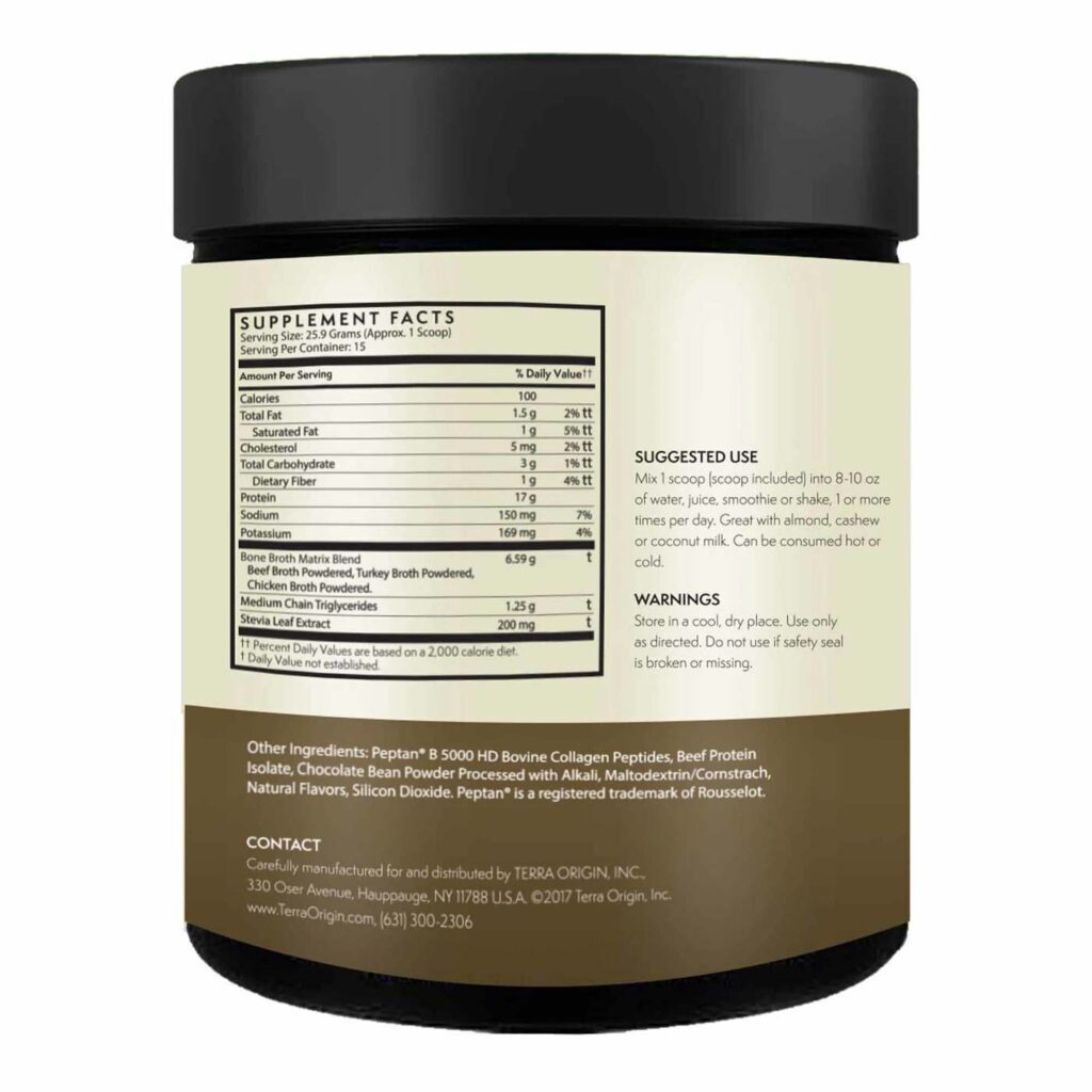 Terra Origin Proteína e Colágeno de Caldo Ósseo Sabor Chocolate 388,5g - Imagem 2