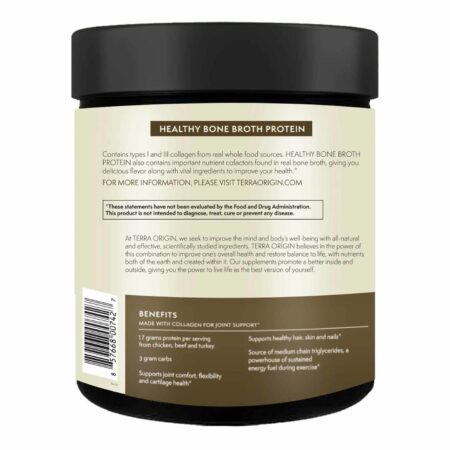 Terra Origin, Proteína e Colágeno de Caldo Ósseo - Sabor de Chocolate - 13.70 oz (388,5 g) - Image 3