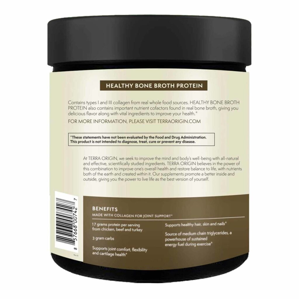Terra Origin Proteína e Colágeno de Caldo Ósseo Sabor Chocolate 388,5g - Imagem 3
