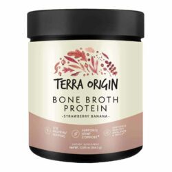 Terra Origin Proteína de Colágeno Caldo Ósseo Morango e Banana 388g