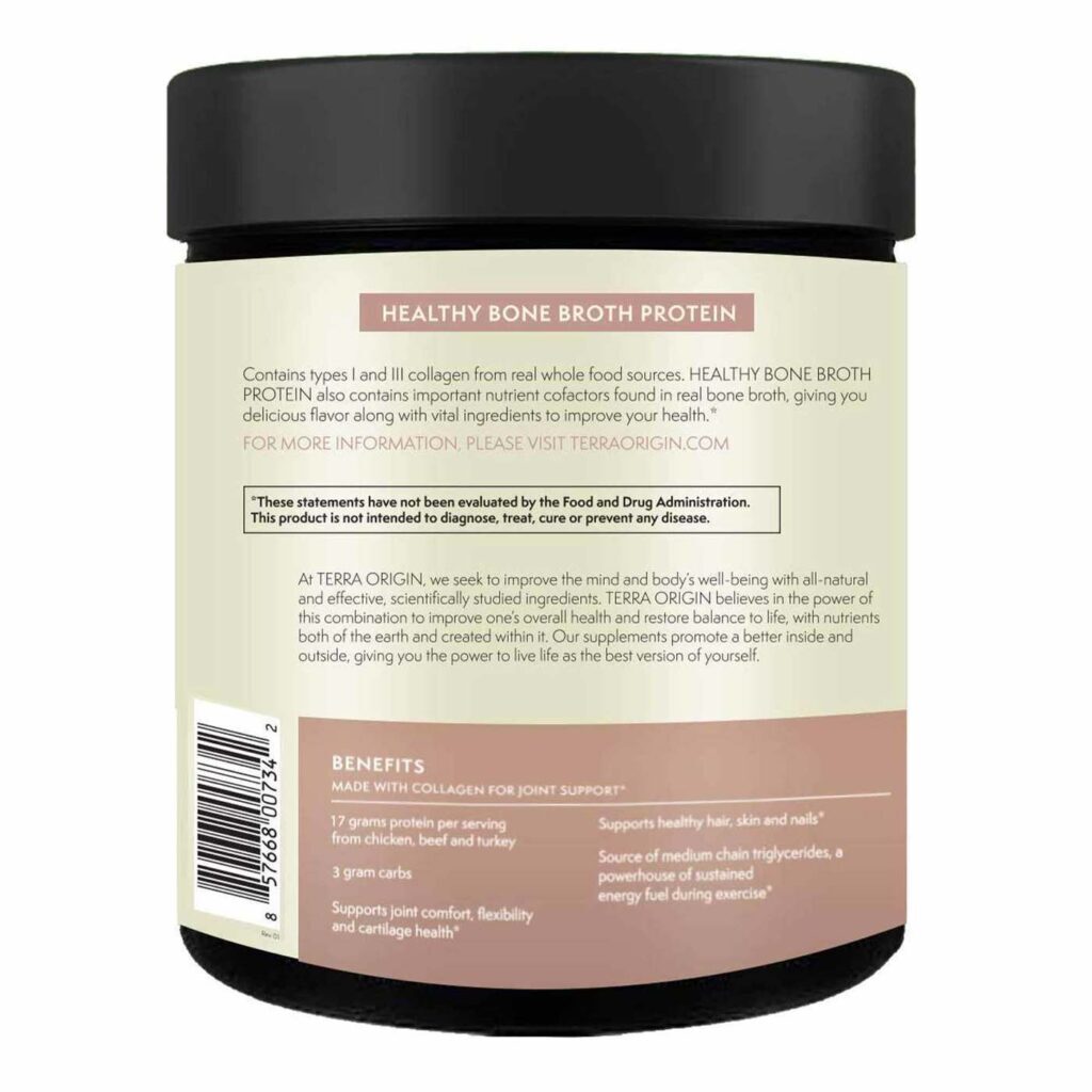 Terra Origin Proteína de Colágeno Caldo Ósseo Morango e Banana 388g - Imagem 3