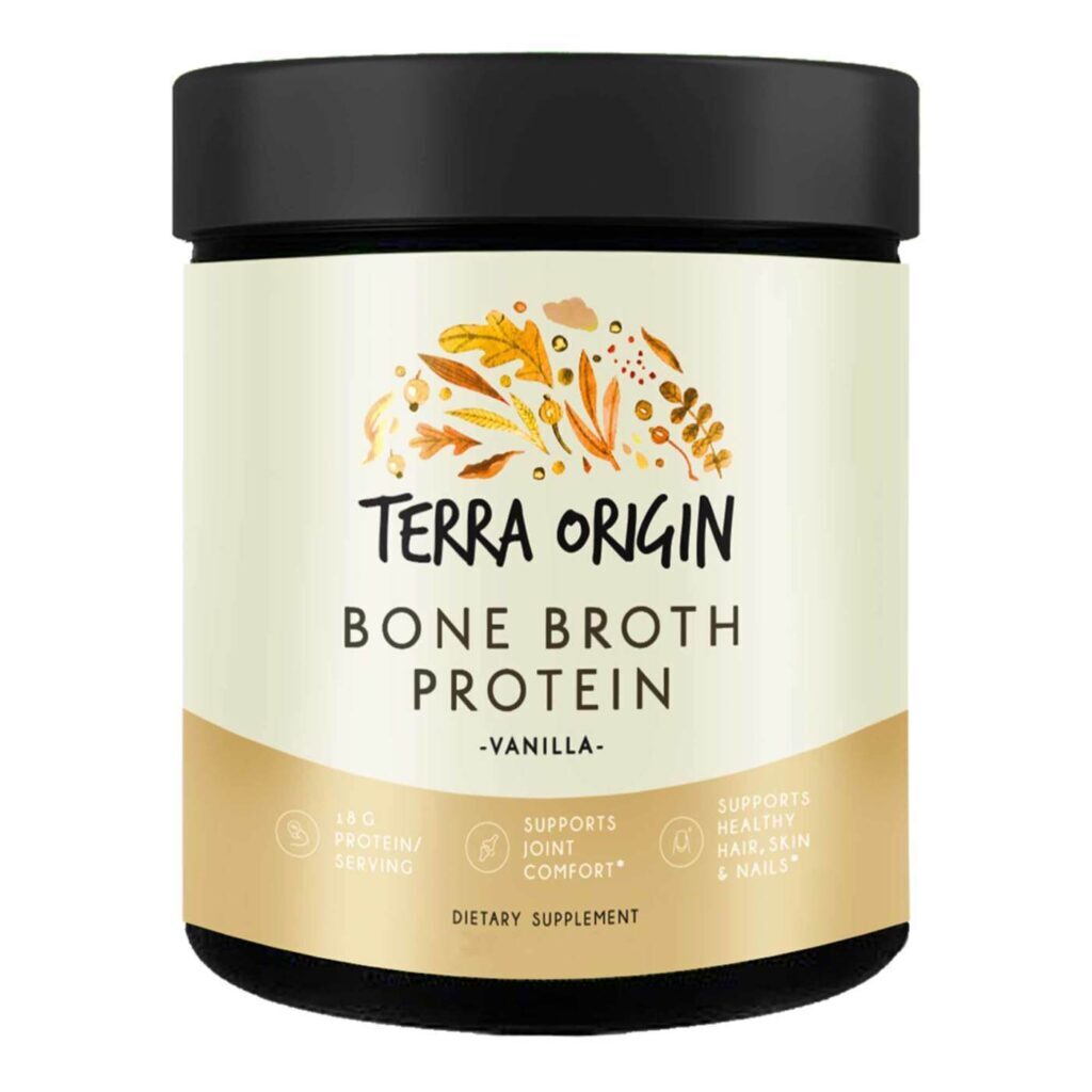 Terra Origin Colágeno de Caldo de Ossos Sabor Baunilha - 349.5g - Alta Absorção