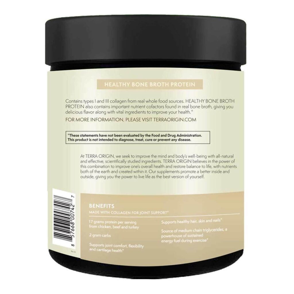 Terra Origin Colágeno de Caldo de Ossos Sabor Baunilha - 349.5g - Alta Absorção - Imagem 2