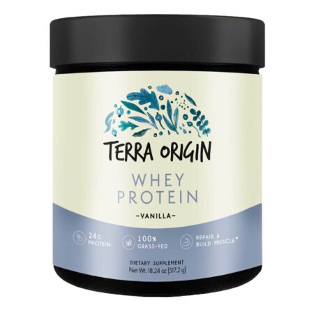 Terra Origin Grass-fed Whey Protein Powder Vanilla 517.2 g