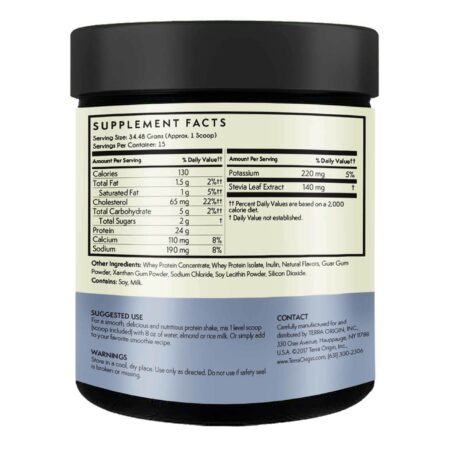 Terra Origin Grass-fed Whey Protein Powder Vanilla 517.2 g - Image 2