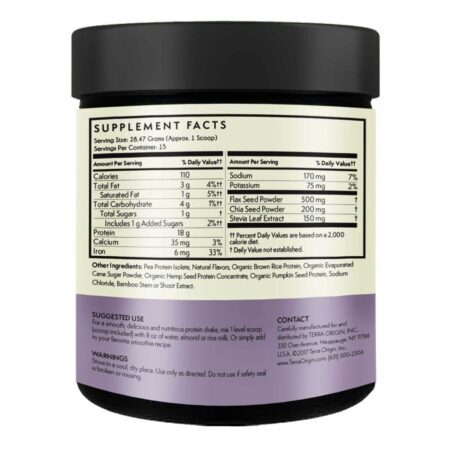 Proteína Vegetal Terra Origin Sabor Baunilha 465g - Pura e Nutritiva - Imagem 2