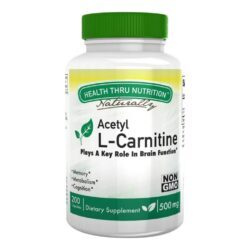 Health Thru Nutrition Acetil L-Carnitina 500 mg - 200 Cápsulas: Energia e Foco para o Seu Dia